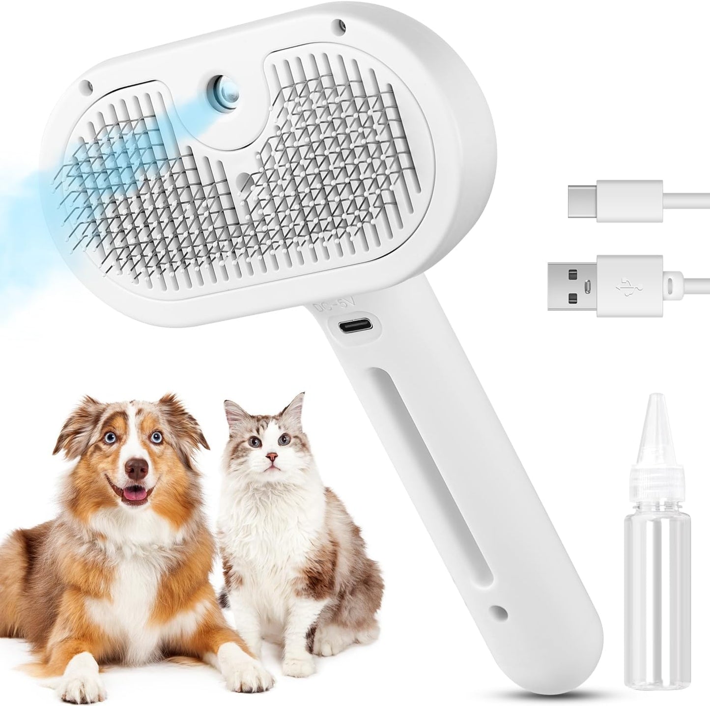 Royale Premium Pet Steam Brush Spray Grooming Comb Tool